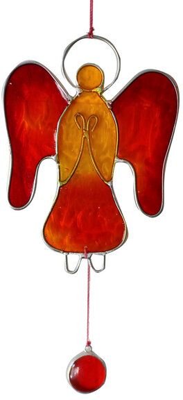 Mitienda Shop Fensterdeko Engel, Fensterschmuck rot/orange