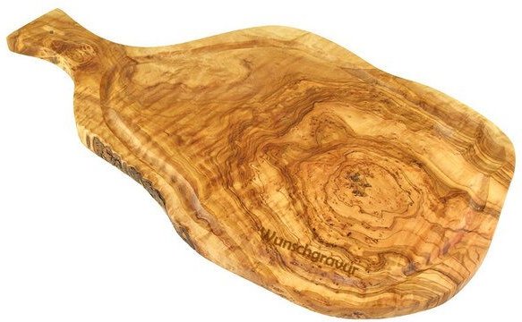 Thumbnail - Olivenholz erleben Steakbrett XXL mit Griff & Rille 40 - 45 cm