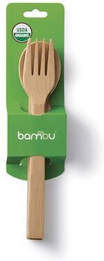 Bambus Besteck Set aus Messer, Gabel und Löffel 18,5cm Länge