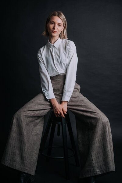 De IONESCU Die Damenhose „Palazzo“ aus 100 % Wolle