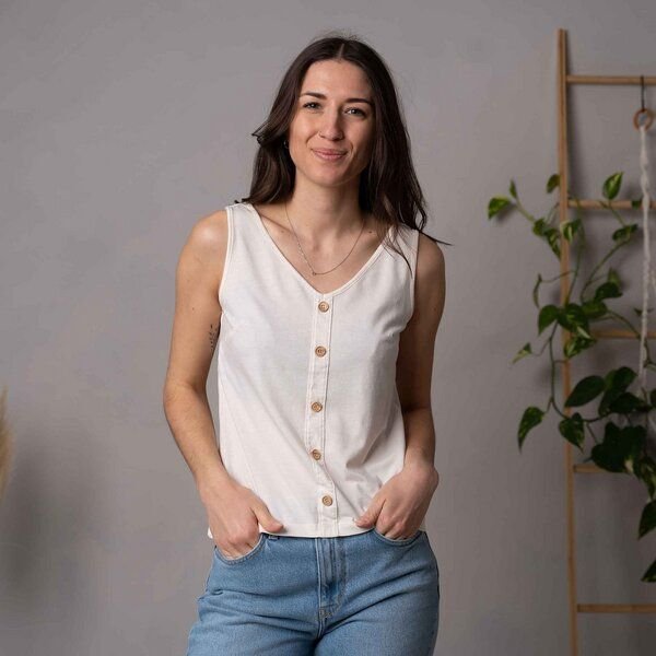 Vresh Clothing Veline - Button Top mit TENCEL (TM) Lyocell