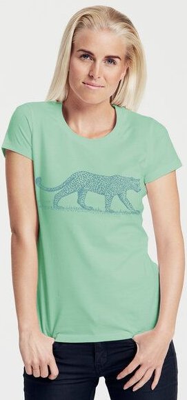 Peaces.bio - handbedruckte Biomode Bio-Damen-T-Shirt "Leopard"