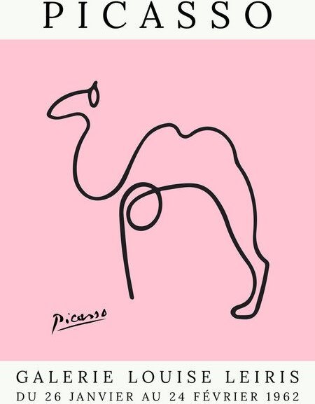 Photocircle Poster / Leinwandbild - Picasso Kamel – rosa