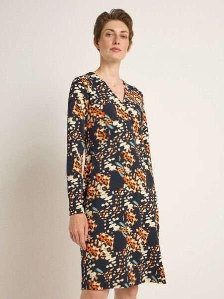 LANIUS Kleid in Wickeloptik aus Bio-Baumwolle und Tencel