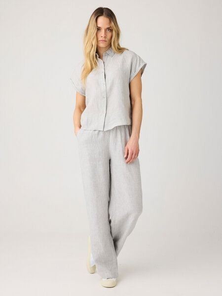 KnowledgeCotton Apparel POSEY weite, mittelhohe Leinenhose - GOTS/Vegan