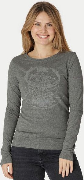 Peaces.bio - handbedruckte Biomode Bio-Damen-Langarmshirt "Weltenesche"