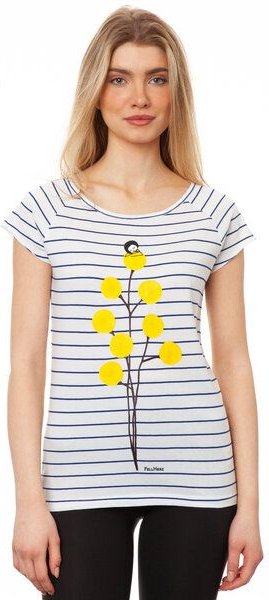 FellHerz Damen T-Shirt Just relax striped white blue Bio Fair und Vegan