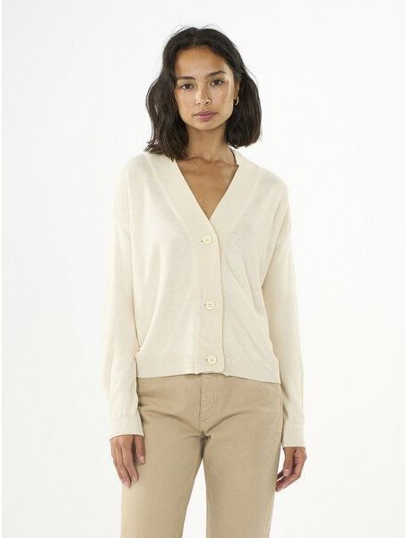 KnowledgeCotton Apparel Strickcardigan mit V-Ausschnitt aus EcoVero