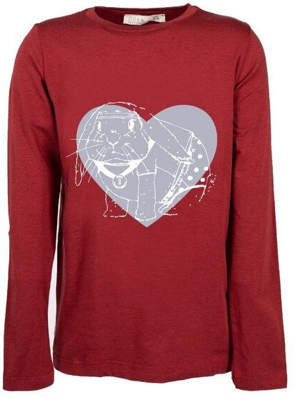 CORA happywear Kinder T-Shirt aus Eukalyptus Faser "Aura" | bordeaux mit Druck