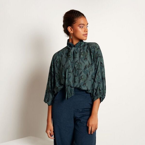 WiDDA berlin Fledermausbluse MAVIS Blatt aus ECOVERO Viskose