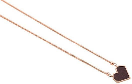 BeWooden Kette mit Herzchen Anhänger mit Holzdetail - Verschiedene Farbvarianten