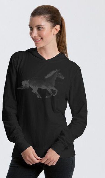 Peaces.bio - handbedruckte Biomode Bio-Jersey-Kapuzensweater Horsepower