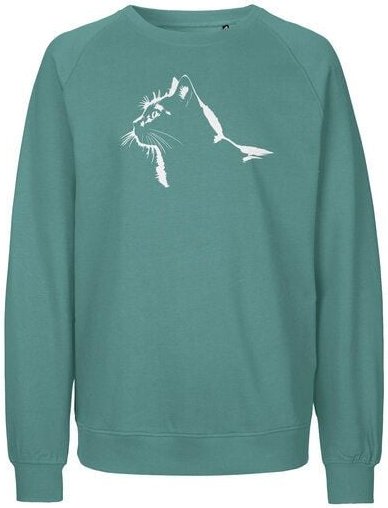 HANDGEDRUCKT "Stubentiger" Unisex Sweatshirt aus reiner Biobaumwolle (kbA)