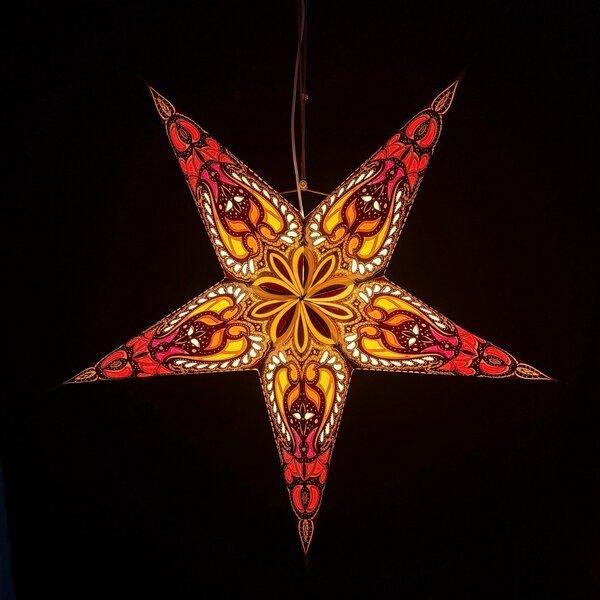 MoreThanHip Weihnachtsstern aus Papier Ø60 cm - inkl. Beleuchtungsset - Ganesha