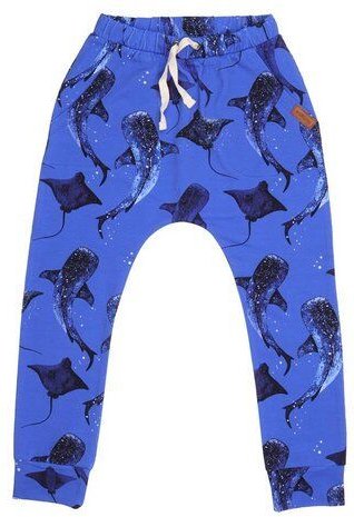 Walkiddy Nachhaltige Whale-Eagle-Ray Jogginghose Dunkelblau - Ökofreundlich, Allergikerfreundlich – GOTS zertifiziert