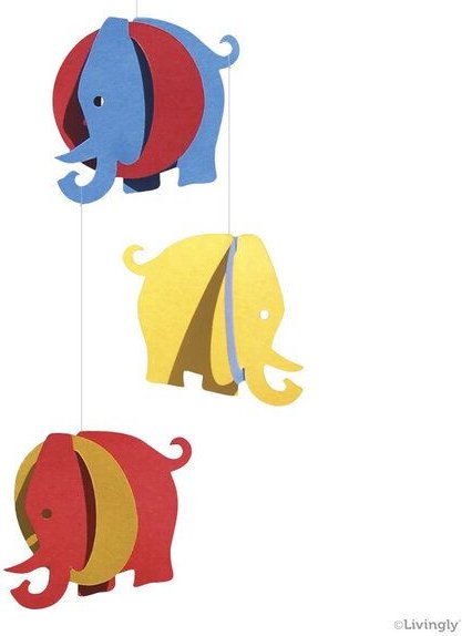 Livingly Elephant Mobile | Mobile mit bunten Elefanten