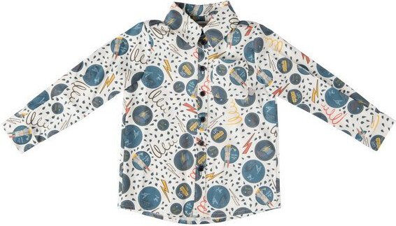 Marraine Kids Bio Baumwolle Hemd mit Allovermuster "Badges"