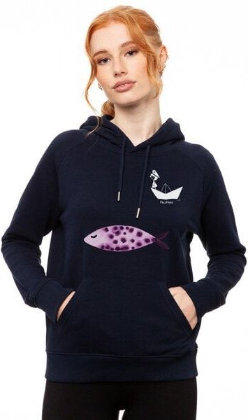 FellHerz Damen Hoodie La Capitana navy, Bio Fair und Vegan