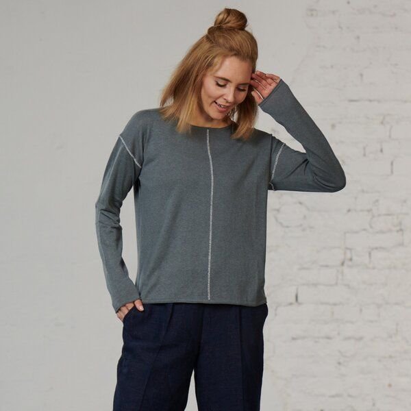 CON_STANT Pullover mit Konstrastnaht Hanf-BW-Strick (kbA)