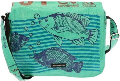 MoreThanHip Handtasche aus recycelten Zement- oder Tierfuttersäcken Qinisa