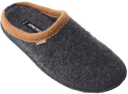 Bacinas Hausschuh Pantoffeln mit Farbakzent an der Öffnung 100% Wolle