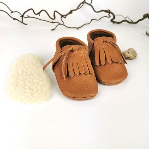 noa&lou Mokassins Krabbelschuhe / Lederpuschen mit dem Namen deines Kindes personalisiert