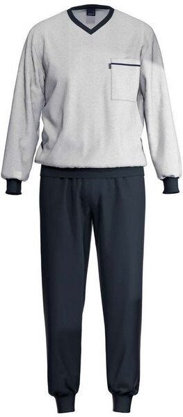 Ammann Herren Schlafanzug mit Bündchen und Brusttasche