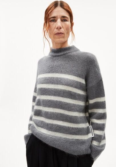 ARMEDANGELS GWYNEIRAA STRIPES - Damen Pullover Loose Fit aus Mohair-Woll Mix