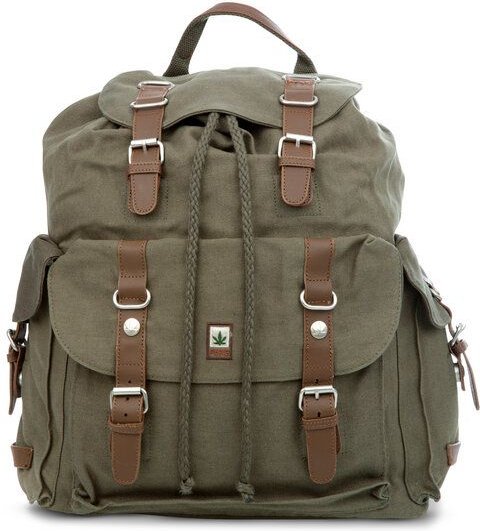 PURE HF-0016 Großer Hanf-Rucksack mit 3 Außenfächern