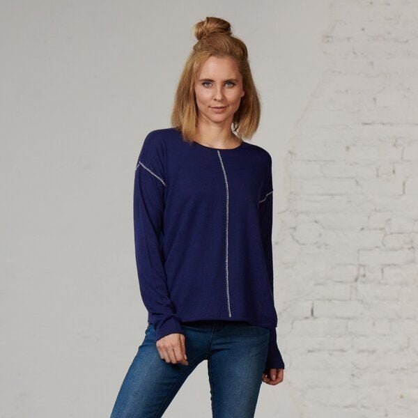 CON_STANT Pullover mit Konstrastnaht Hanf-BW-Strick (kbA)