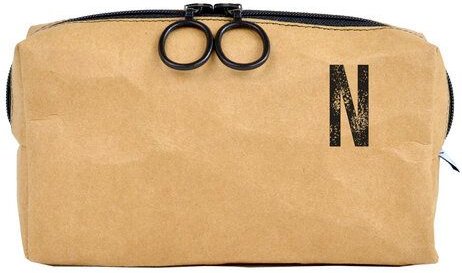 renna deluxe Waschtasche und Kosmetiktasche mit Monogramm, vegan, BRAUN