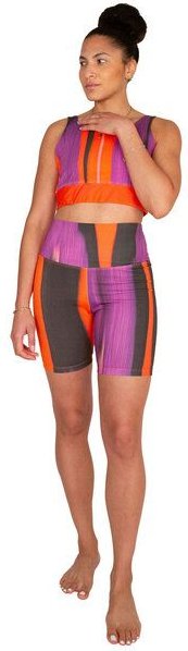 BLÆNQ Damen Kurze Yoga Leggings // Floripa Print // Bio-Baumwolle