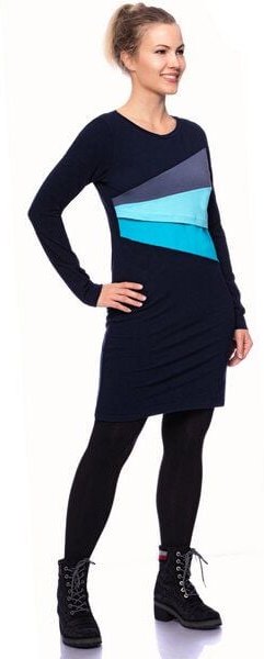 Thumbnail - Milchshake KYRA langarm Umstands- und Stillkleid in Colour-Blocking
