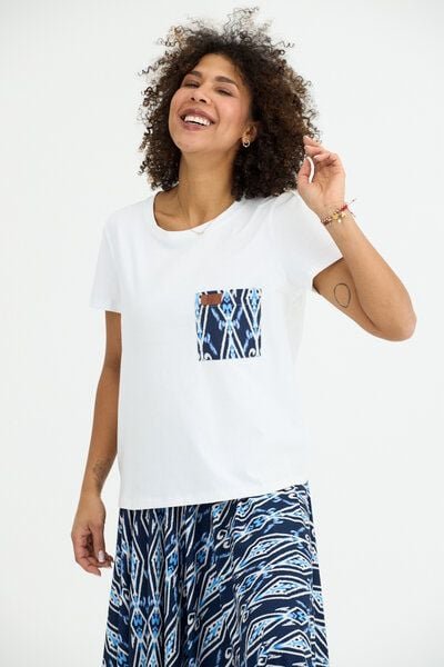 T-shirt Pocket – Lockerer gerader Schnitt – Rundhalsausschnitt – Kurz Ärmel – Bio-Baumwolle – 100% in der EU fair produz...