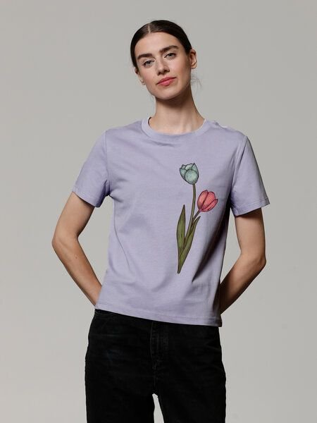 watapparel T-Shirt Frauen Blume in Wasserfarbe 05
