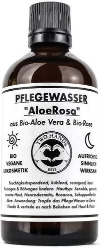 Two Hands BIO PflegeWasser „AloeRosa“ mit Bio-Aloe Vera & Bio-Rosenwasser - Bio Vegan