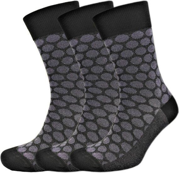 BLS Organic 3er Pack GOTS zertifiziert 98 % Bio-Baumwolle Polka Dot Pattern Herrensocken
