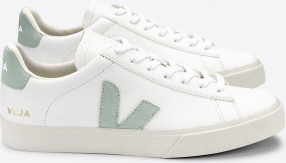 Veja Damen-Sneaker Campo Chromefree Extra White/Matcha