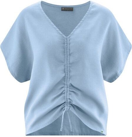 HempAge Geraffte Sommerbluse Hanf/Biobaumwolle