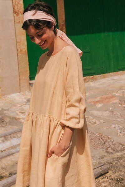 AmourLinen Sofia Kleid aus Leinen in Midilänge