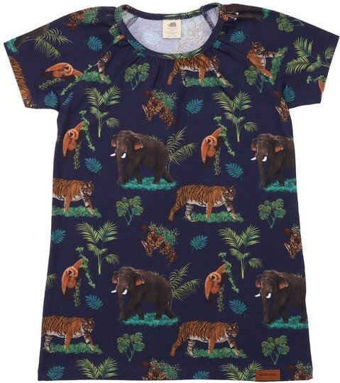 Organic Cotton Tropical Asia Tunika Blau - GOTS-Zertifizierte, Umweltfreundliche Mode – Walkiddy