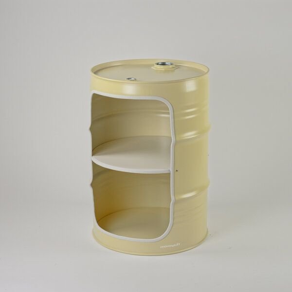 Lockengelöt Nachttisch/Couchtisch aus einem kleinen Ölfass