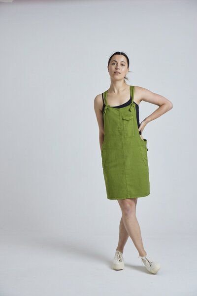 Flax and Loom Leinen Latzkleid Peggy