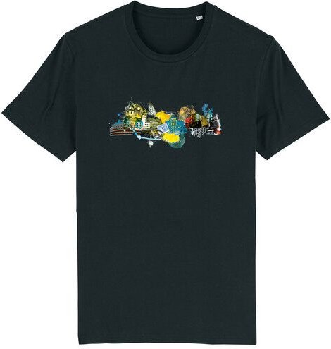 Spangeltangel bedrucktes T-Shirt, Chemnitz, nachhaltig, Stadt, Herren, Damen, Unisex, Biobaumwolle