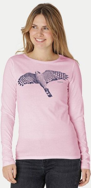 Peaces.bio - handbedruckte Biomode Bio-Damen-Langarmshirt Sperber