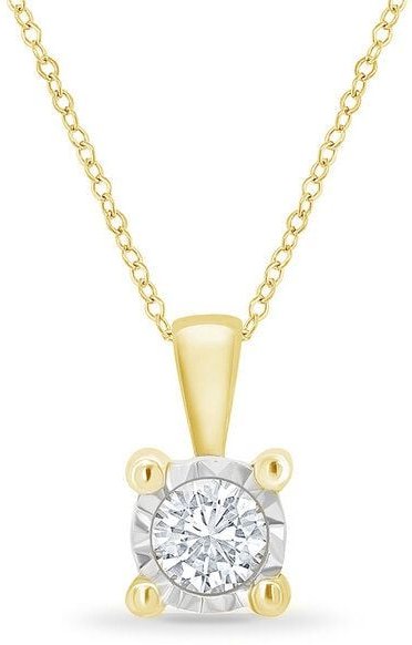 Eppi Goldener Anhänger mit synthetischem Diamanten Yasu