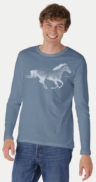 Peaces.bio - handbedruckte Biomode Bio-Herren-Langarmshirt Horsepower