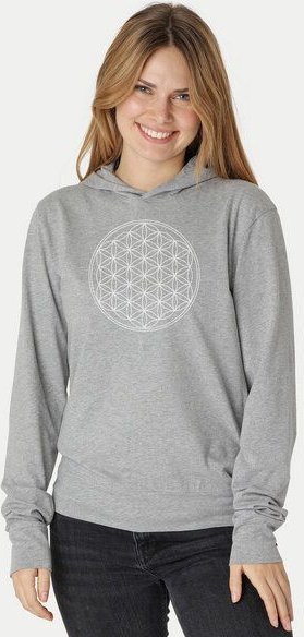 Peaces.bio - handbedruckte Biomode Damen Jersey-Hoodie Die Blume des Lebens