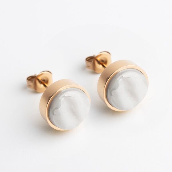 Thumbnail - ALEXASCHA Edelstahl Ohrstecker mit Glasstein | Roségold