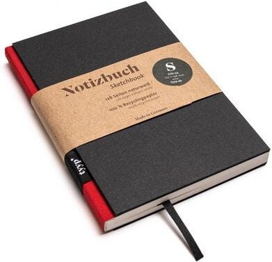 tyyp Nachhaltiges kleines Design-Notizbuch (Schwarz) aus 100 % Recyclingpapier „BerlinBook“